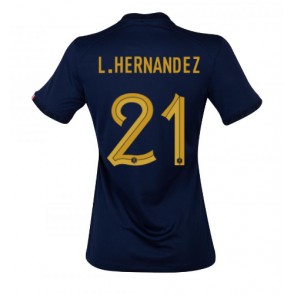 Frankrig Lucas Hernandez #21 Replika Hjemmebanetrøje Dame VM 2022 Kortærmet